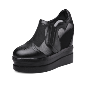 Increase Walking Shoes To Be Taller 12cm / 4.7Inch Slip-On & Pull-On Height Increasing Elevator Platform Shoes
