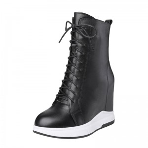 Elevating Combat Boot For Height Growth 12cm / 4.7Inch Lace-Up Elevating Lace Up Boot			